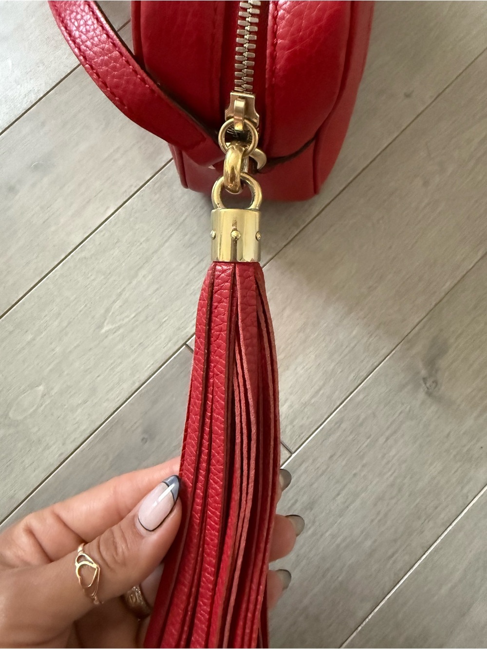 Gucci Soho Disco Leather Crossbody Bag Red - Picture 12 of 13